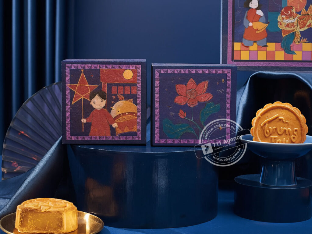 Hộp bánh Trung Thu có tay xách