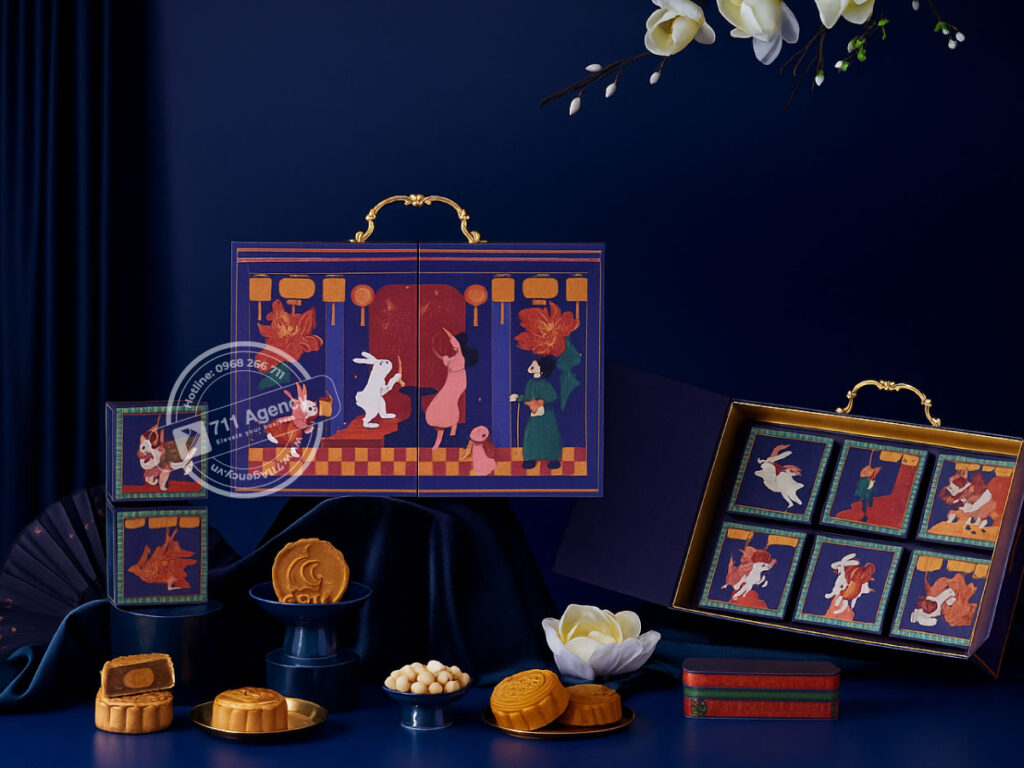 Hộp bánh Trung Thu có tay xách