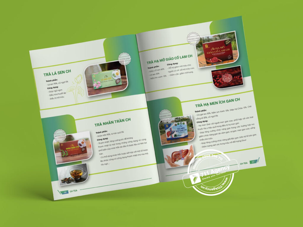 thiết kế catalogue trà